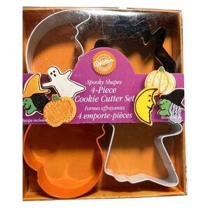 Wilton Spooky Shapes 4-Piece Metal Cookie Cutter Set Halloween Theme 1998